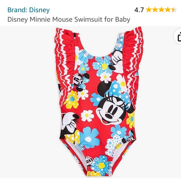 NWOT (with liner!) Minnie Mouse Toddler swimsuit, one piece - Picture 1 of 9